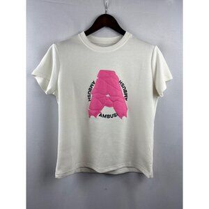 Women’s Ambush Large White T-Shirt w/ Pink A Logo
